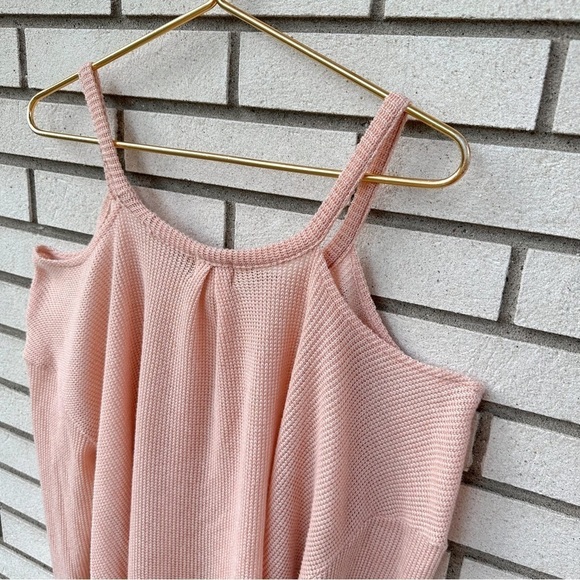 Anthropologie Deletta Millipa Peach Oversized Boho Cold-Shoulder Knit Sweater - Picture 13 of 13